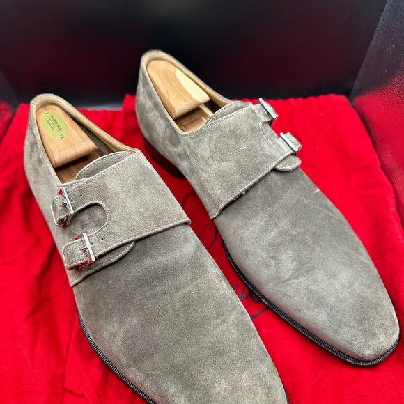 Christian Louboutin Suede Double Monk Strap Shoes Full Presentation EU45
